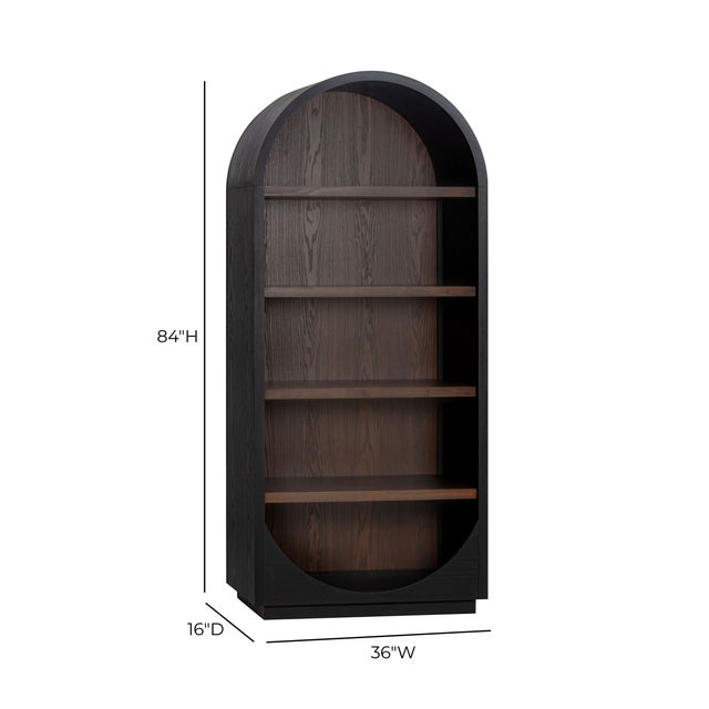 Black Marlow Black Wood Bookcase For Sale - Image 8 of 9