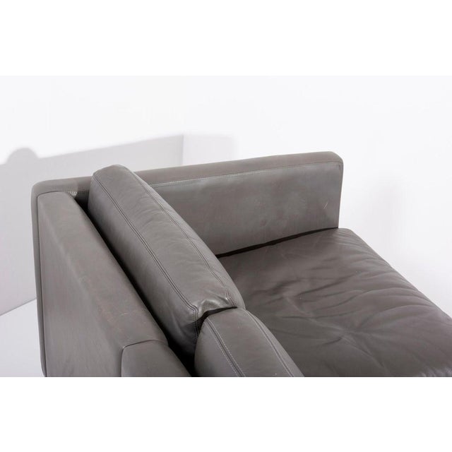 Sofa Set in Grey Leather by Charles Pfister for Knoll, USA, 1970s, Set of 3 For Sale - Image 9 of 18