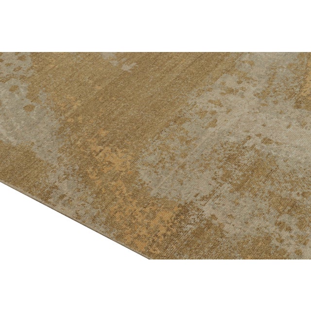 Rug & Kilim Rug & Kilim’s Distressed Style Abstract Rug in Gold For Sale - Image 4 of 7