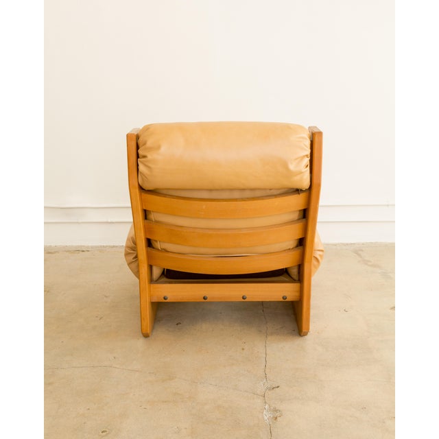 Maison Regain | Leather + Elm Lounge Chair For Sale In Los Angeles - Image 6 of 13