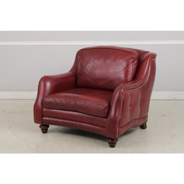 2000 - 2009 Hancock & Moore Red Leather Oversized Chair For Sale - Image 5 of 15