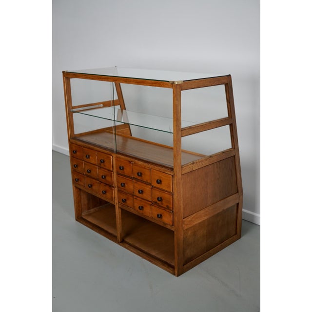 Spanish Beech and Oak Haberdashery Cabinet or Shop Counter, 1950s For Sale - Image 3 of 18