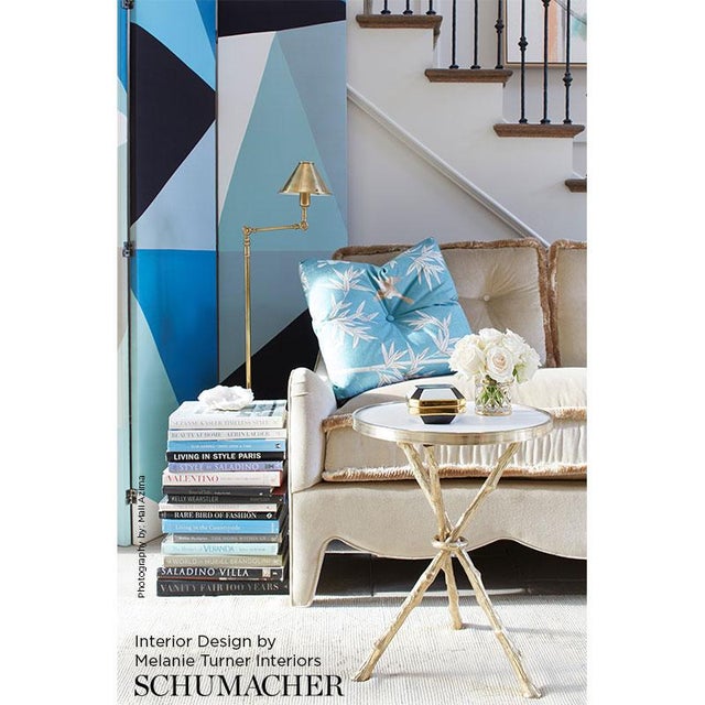 French Country Sample, Schumacher Brighton Pavilion Fabric in Peacock For Sale - Image 3 of 4