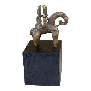 Superb Vintage African Dogon Bronze Horseman Cast Handmade Mali 4.5" H