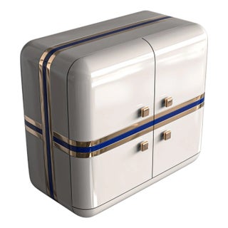 "Armonia" Credenza With Stainless Steel and Bronze, Handmade For Sale