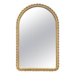 Vintage John Halls Galvo Cream and Gold Gilt-Wood Wall Mirror, 1950s For Sale