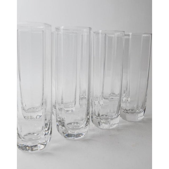 Vintage Octagonal Murano Drinking Glasses, 1980s, Set of 9 For Sale - Image 11 of 12