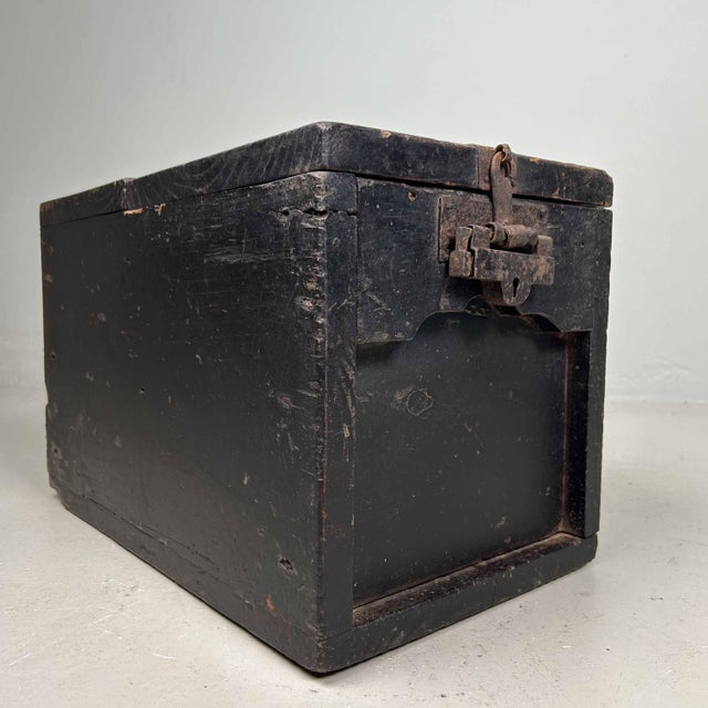 Beautiful wooden offering box Zenibako with metal fittings from the Meiji period, Japan. Dimensions: 30 cm x 45 cm x 26.5...