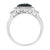Black Rhodium Plated .925 Sterling Silver 1/2 Cttw White & Blue Diamond Square Halo Cocktail Ring (Fancy Blue & H-I Color, I2-I3 Clarity) - SIze 6-1/2 For Sale - Image 4 of 7