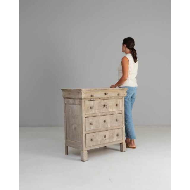 Wood 1880s French Gustavian Oak Chest of Drawers For Sale - Image 7 of 18