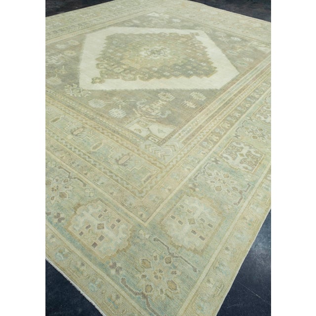 Turkish Turkish Oushak Antique Look Rug 12'4" x 14'10" #18010 For Sale - Image 3 of 8