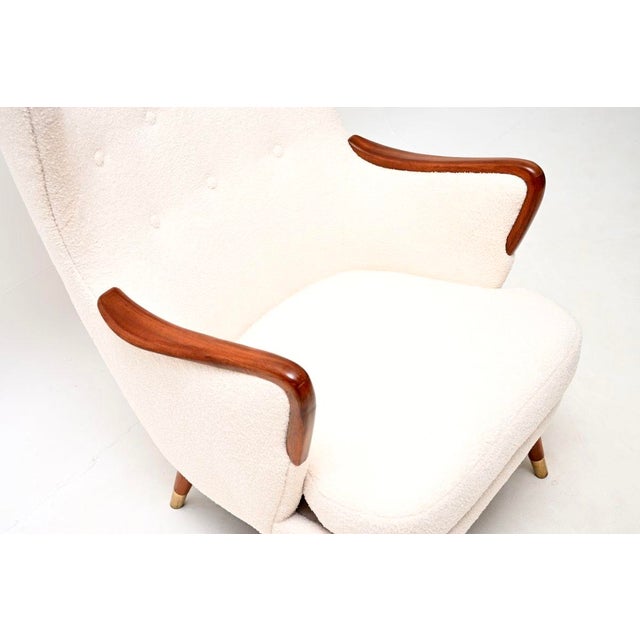 Wood Vintage Swedish Wing Back Armchair, 1950s For Sale - Image 7 of 9