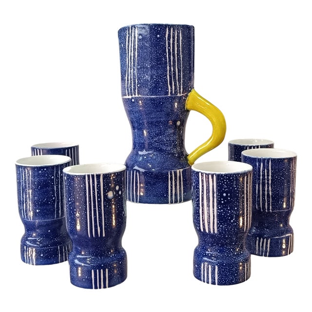 Orangeade Service by Marcel Guillot, 1950s, Set of 7 For Sale