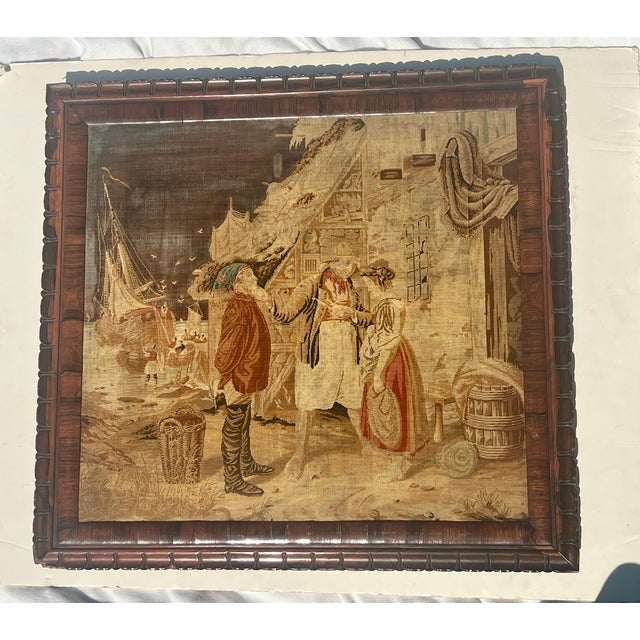 Late 19th Century Large Antique Victorian Black Forest Sculptural Micro-Petit Point Tapestry With Silk Backing For Sale - Image 5 of 17
