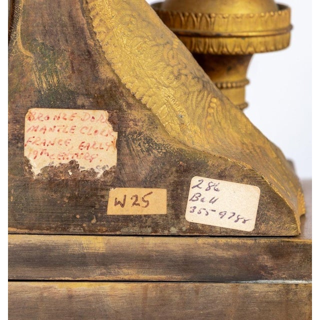Early 19th Century Charles X Gilt Bronze Figural Clock For Sale - Image 5 of 5