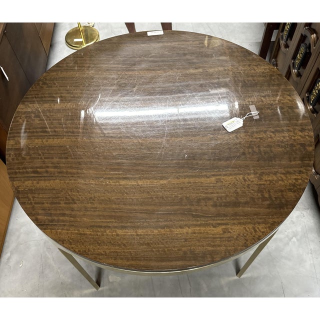 Brown Mid 20th Century Mid-Century Brass Dining Table For Sale - Image 8 of 9