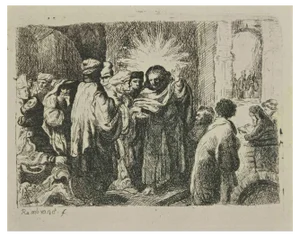 Charles Amand Durand after Rembrandt, The Tribute Money, Engraving, 19th Century