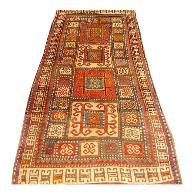 Pasargad Home Antique Kazak Wool Area Rug, 3' 3'' X 8' 0'' For Sale