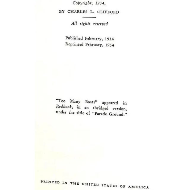 1930s "Too Many Boats" 1934 Clifford, Charles L. For Sale - Image 5 of 6