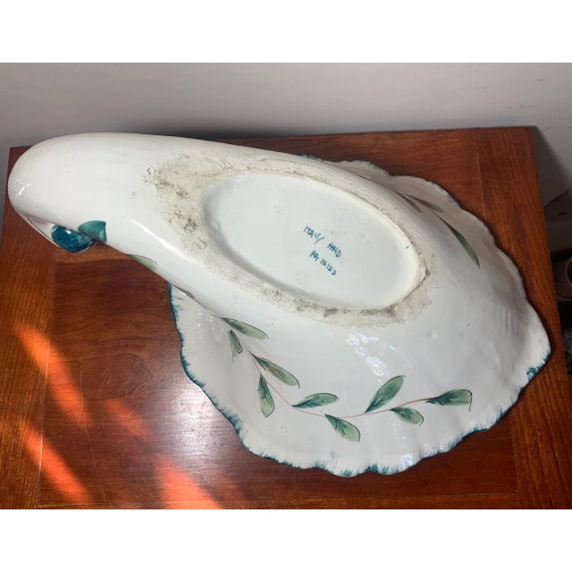 1980s Vintage Italian Majolica Pottery Cornucopia Centerpiece For Sale - Image 5 of 7