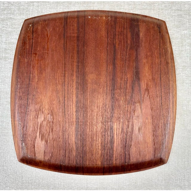 Brown Mid Century Modern Scandinavian Extra Large Teak Tray For Sale - Image 8 of 11