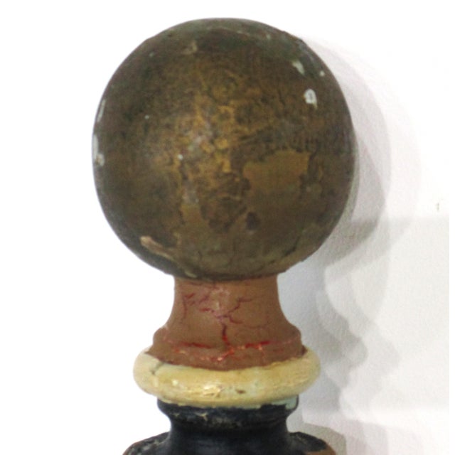 Gloucester Sign Co. Vintage Folk Art Painted Small Barber Pole For Sale - Image 4 of 13