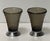 Metal Art Deco Vases of Ribbed Smoked Glass and Chrome - From France (Two Available) For Sale - Image 7 of 15