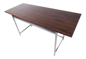 Mid-Century Rosewood and Chrome Console Table