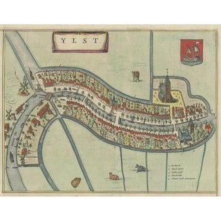 Antique Hand-Colored Map of the Frisian City of Ijlst, the Netherlands, 1649 For Sale