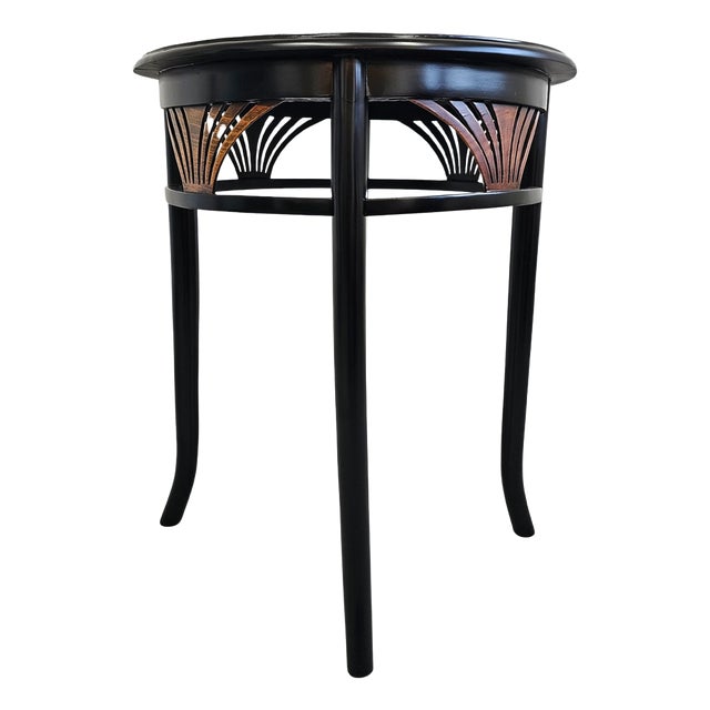 Antique Side or Cocktail Table with Fan Accent attributed to J. J. Kohn, 1890s For Sale