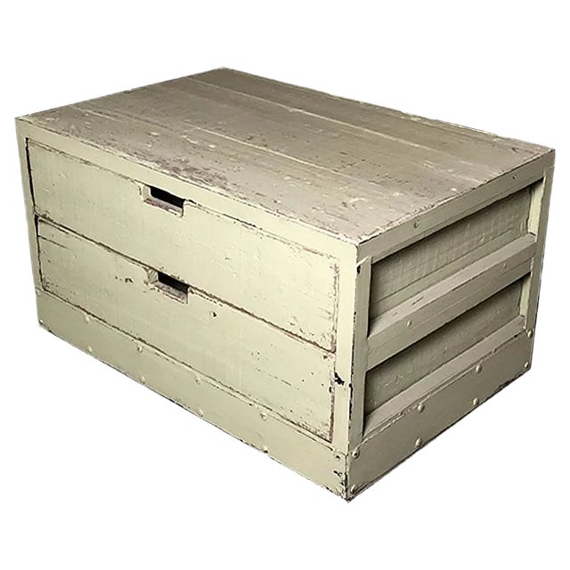 Vintage French Green Pastel Iron Cabinet, 1980s For Sale