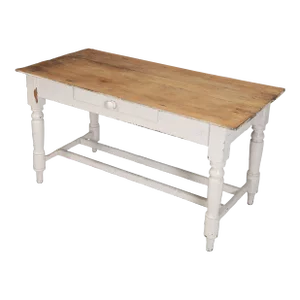 Antique Irish Pine Kitchen Table With a Great Scrubbed Pine Top C1880-1890
