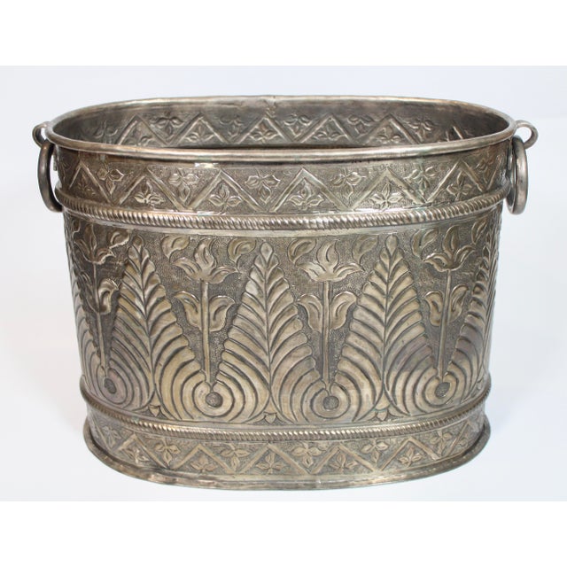 Metal Vintage Large Silver Wine Cooler For Sale - Image 7 of 9