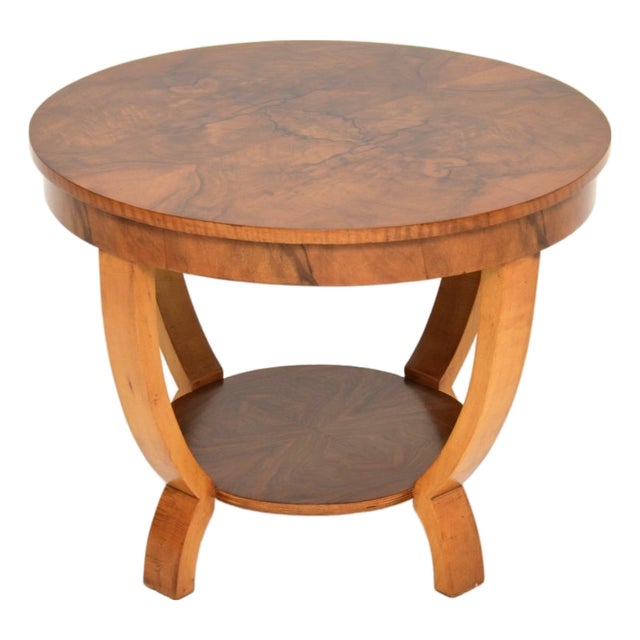 Art Deco Figured Walnut Occasional Coffee Table, 1930s For Sale