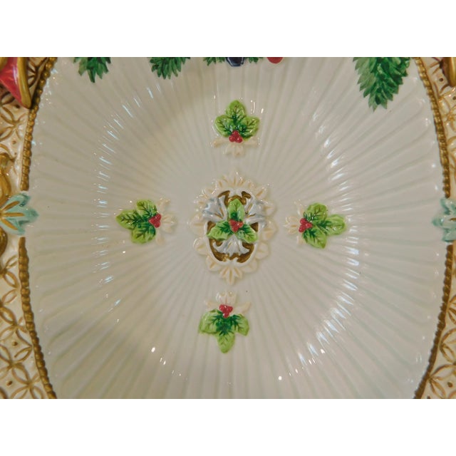 1980s Vintage Fitz & Floyd Christmas Pinecones Serving Bowl Orig. Box For Sale In West Palm - Image 6 of 9