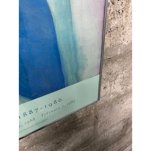 1980's Georgia O'Keeffe "Music, Pink and Blue No. 2", Original Exhibition Framed Poster. For Sale - Image 11 of 16