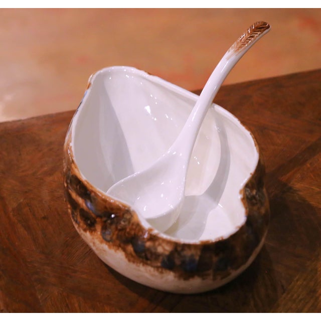 Late 20th Century Italian Majolica Duck Form Soup Tureen With Ladle For Sale - Image 10 of 16