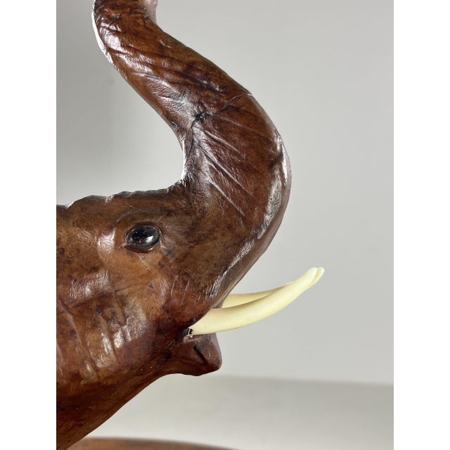 Vintage Leather Elephant Figure For Sale - Image 10 of 13