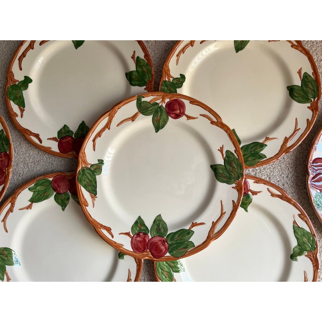 Cream Vintage Franciscan Apple Dinner Plates-Made in USA-Set 6 For Sale - Image 8 of 9