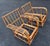 Tan Pair, Mid-Century Modern Attributed to Paul Frankl Rattan Barkcloth Lounge Chairs For Sale - Image 8 of 18