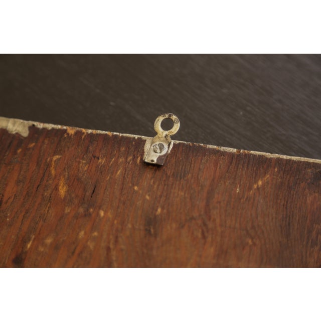 Primitive Antique Bathroom Mirror With Beveled Edge and Rich Patina on Wood Frame For Sale - Image 12 of 18