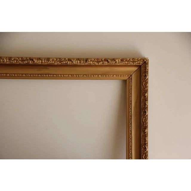 Rococo Giltwood Stucco Painting Frame, France, 1950s For Sale - Image 3 of 10