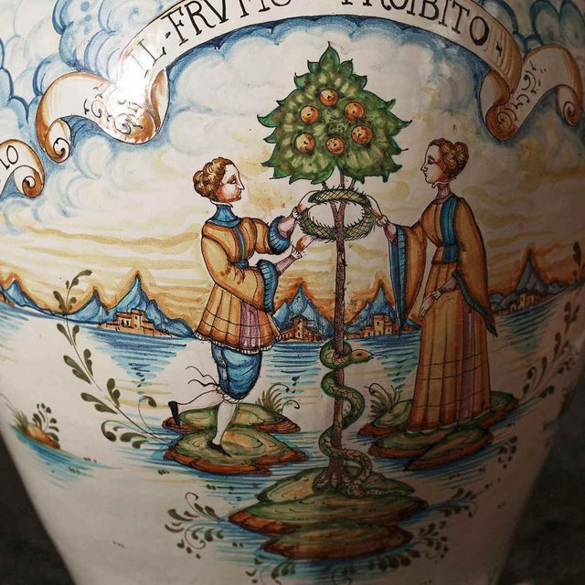 Hand-Painted Terracotta Vase For Sale - Image 6 of 7