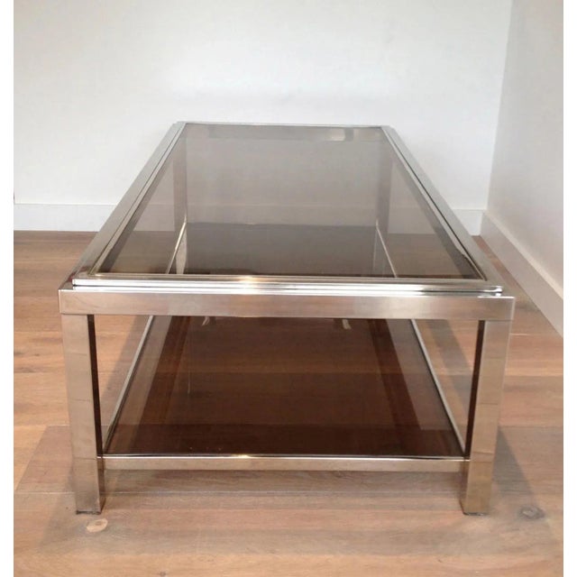 1970s Rectangular Chromed Coffee Table For Sale - Image 6 of 9