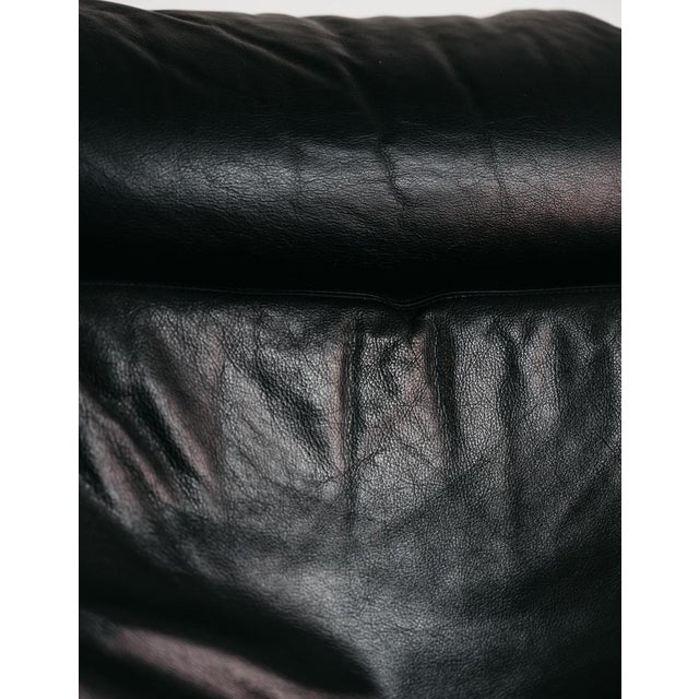 Black Leather and Wood Kroken Armchair by Åke Fribytter for Nelo MÖbel, Sweden, 1970s For Sale - Image 8 of 12