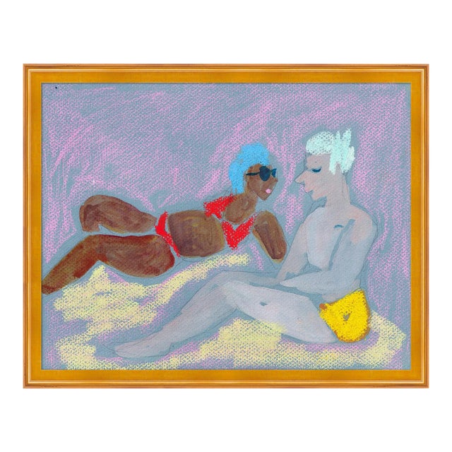 Ipanema III by Happy Menocal in Gold Frame, XS Art Print For Sale