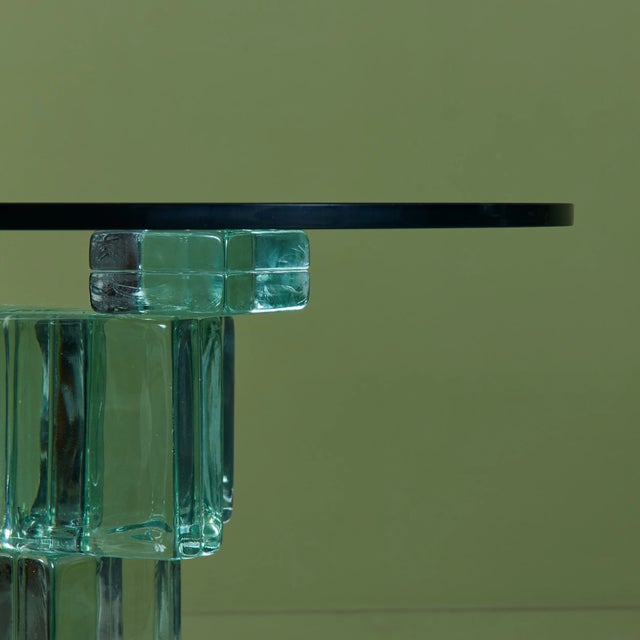 Transparent Postmodern Glass Bistro Table For Sale - Image 8 of 17