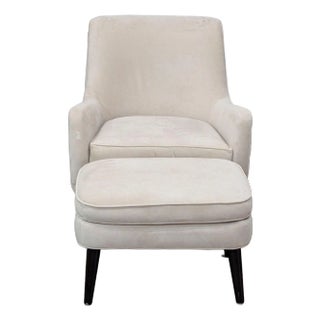 Room & Board Quinn Mid-Century Style Chair and Ottoman For Sale