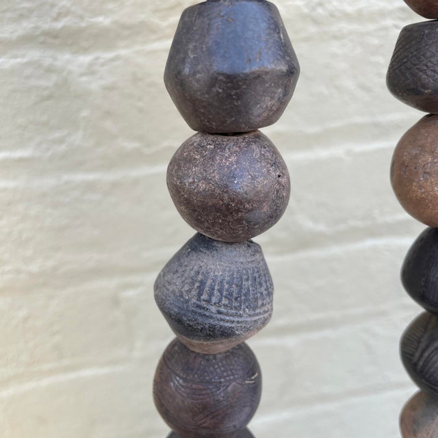 Vintage Malinese Wood and Clay Beads For Sale - Image 4 of 6