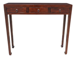 Vintage Elm 3-Drawer Console Table